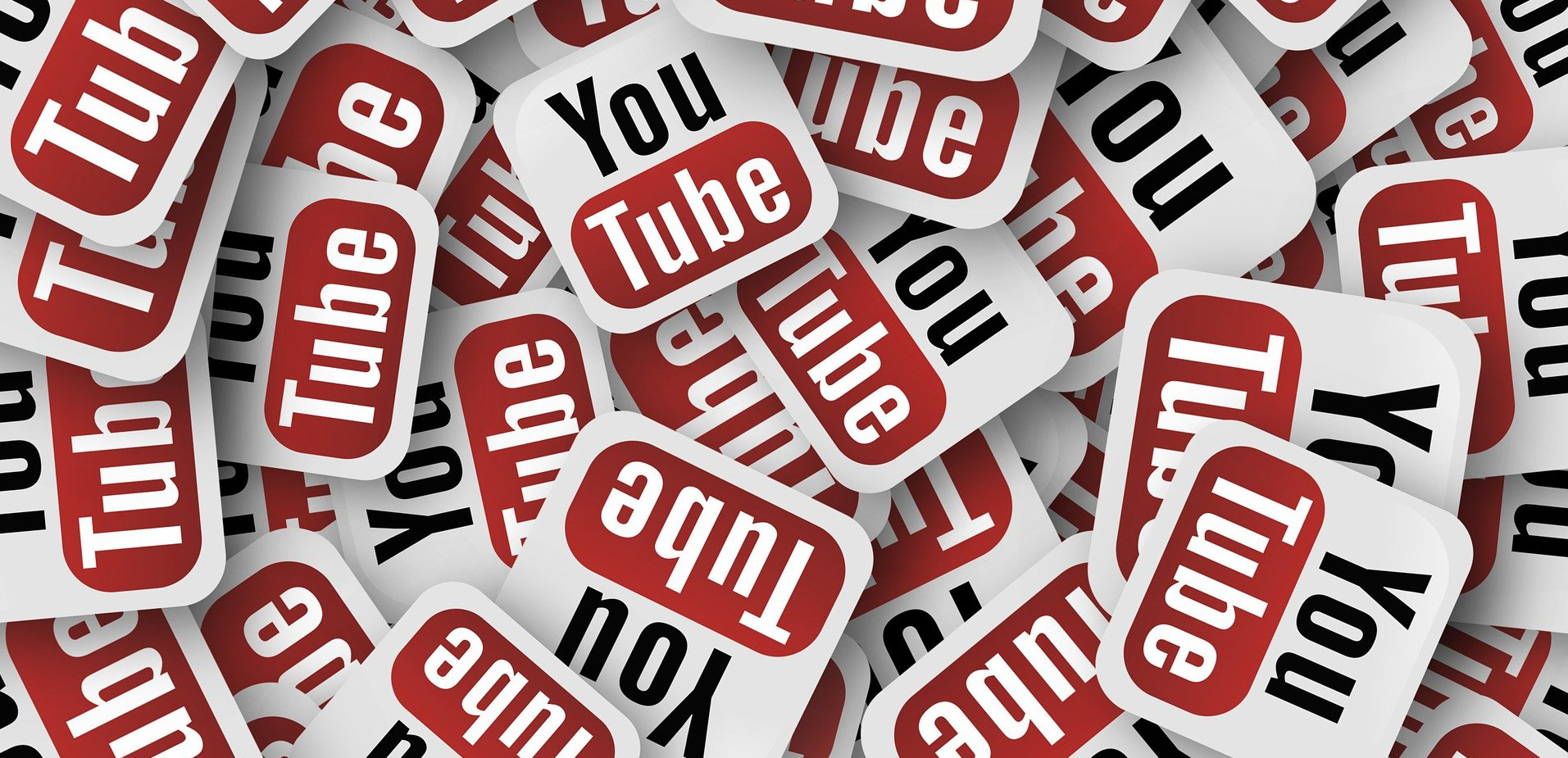 Várias plaquinhas do YouTube cobrindo toda a imagem
